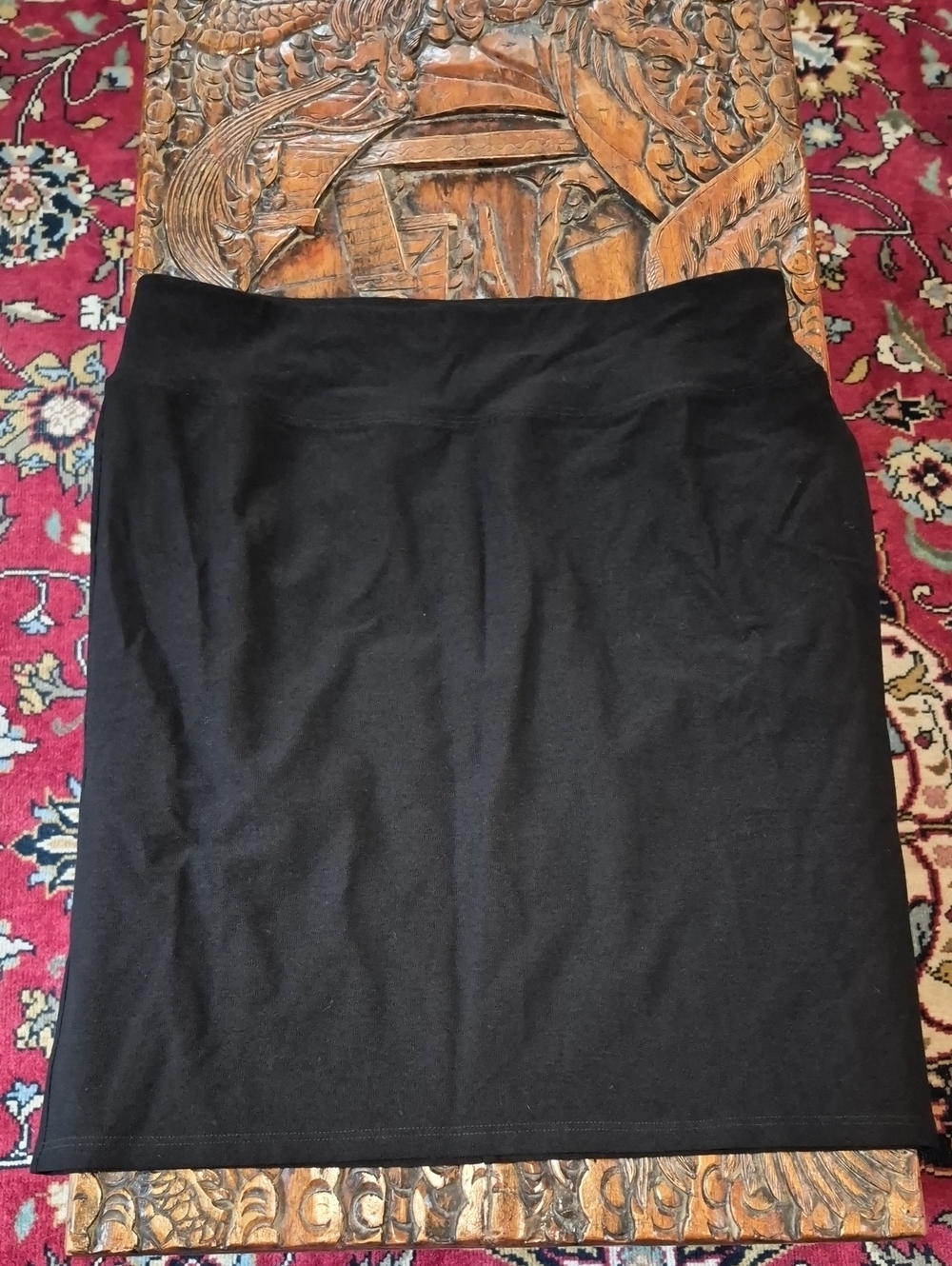 EILEEN FISHER Strtech Pull On Skirt Black Small